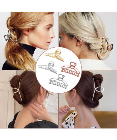 Four Large Metal Hair Clips Retro Anti-Slip Lightweight Fixed Metal Grabber Shark Clip Hair Styling Accessories for Different Hairstyles for Ladies and Girls - Buy Online on GoSupps.com