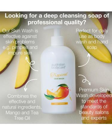 Australian Bodycare Skin Wash Professional 500 ml | Tea Tree Oil + Mango Body Wash for the Skin | Relieves Spots and Pimples Acne Body Odor & smelly feet | Effective after shaving and waxing - Buy Online on GoSupps.com