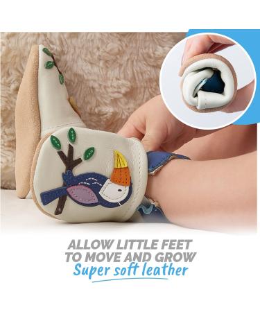 Toddler Leather Baby Shoes with Soft Sole for 2-3 Years - Toucan Design for Boys and Girls - Buy Online on GoSupps.com