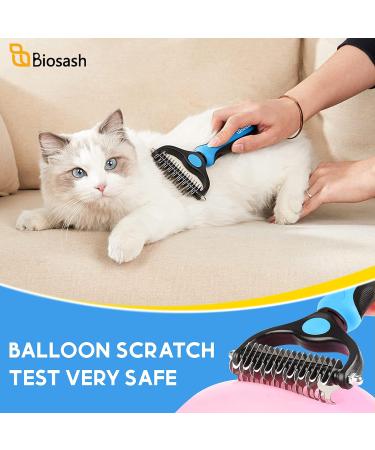 Biosash Dematting Comb for Dogs - Double Sided Dog Grooming Brush for Shedding and Undercoat Rake - Buy Online on GoSupps.com