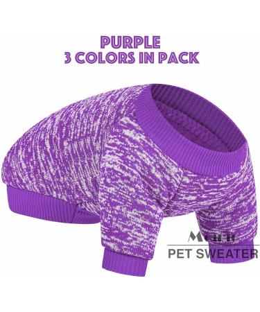 Dog Sweater 3 Pack for Small Dogs - Warm & Soft Pet Clothes for Winter - X-Small - Pink, Purple, Hot Pink - Buy Online on GoSupps.com
