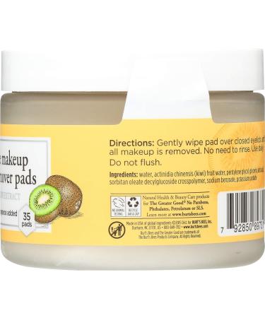 Burt's Bees Eye Makeup Remover Pads 35 Count - Gentle & Effective Removal (Pack of 1) - Buy Online on GoSupps.com