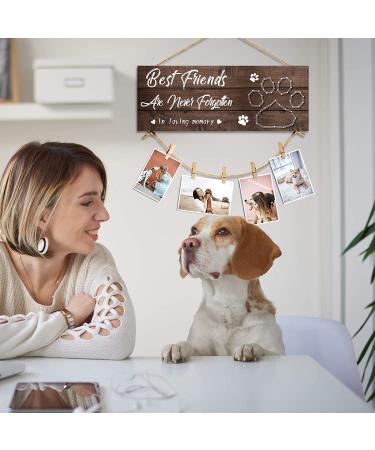 Pet Memorial Sympathy Frame for Loss of Dog and Cat | Personalized Pet Lover Gift | Paw Prints Design | Includes Clips and Twine for Photo Hanging - Buy Online on GoSupps.com