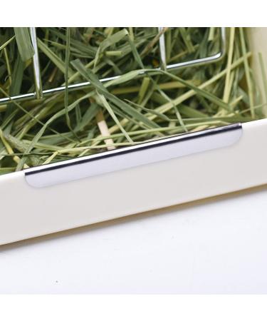 CalPalmy Hay Feeder for Rabbits, Guinea Pigs, Chinchillas - Reduce Waste with Hanging Alfalfa/Timothy Dispenser - White - Buy Online on GoSupps.com