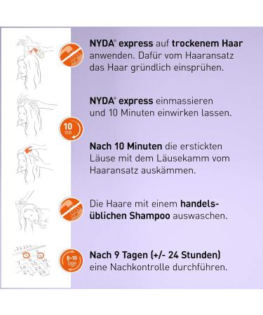 NYDA Express Lice Remedy - Fast & Effective Treatment for Head Lice & Nits | 2x50 ml - International Shipping Available - Buy Online on GoSupps.com