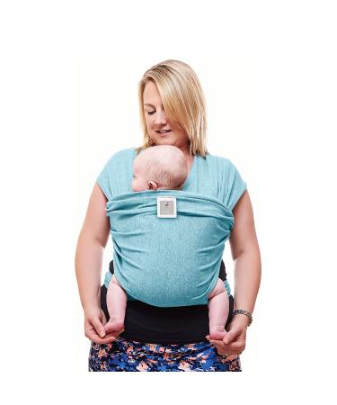 Baby Sling Wrap Premium Baby Carrier Newborn to Toddler - Original Stretchy Baby Wrap Carrier | One Size Fits All | Cozy & Soothing for Babies | Light Blue by Funki Flamingo