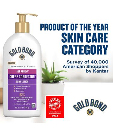 Gold Bond Age Renew Crepe Corrector Body Lotion Replenishing & Smoothing Formula 14 oz. & Age Renew Retinol Overnight Body & Face Lotion With Retinol & Peptide Complex 13 oz. - Buy Online on GoSupps.com