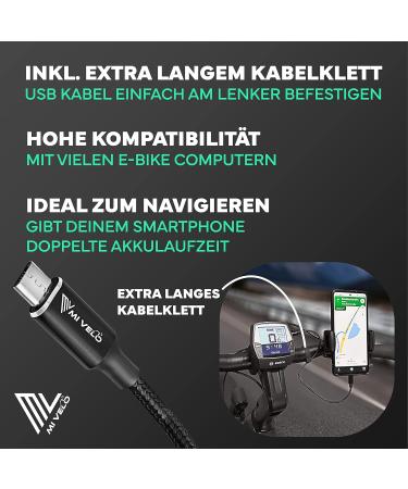 Mivelo E-Bike Charging Cable for Bosch Intuvia & Nyon 35 cm OTG USB-C Micro USB Apple Lightning Compatible Essential E-Bike Accessories - Buy Online on GoSupps.com