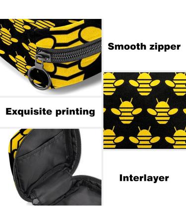 Bee Print Sanitary Napkin Storage Bag - Large Capacity Menstrual Cup Pouch & Travel Organizer - Color 7 - Buy Online on GoSupps.com