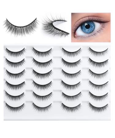 SONAFEEL Wispy Lashes Natural Look Short Eyelashes Pack 11mm 12 Pairs Asian Lashes Korean Chinese Japanese Eyelashes Handmade Reusable 3d Mink Lashes Fluffy False Eyelashes - Buy Online on GoSupps.com