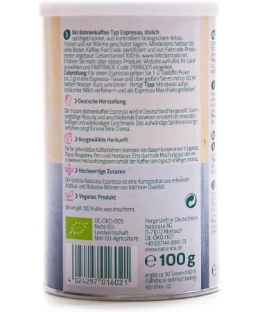  Naturata Naturata Bio Espresso 100g Instant Espresso Coffee (Pack of 2) - Buy Online on GoSupps.com