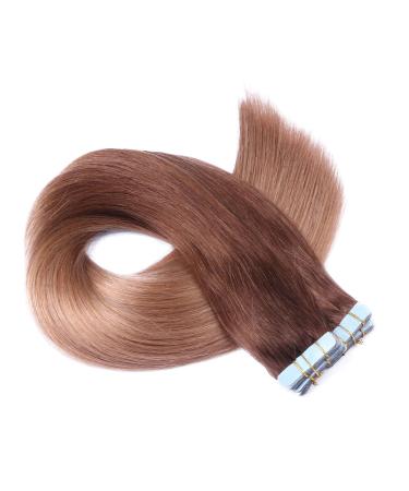 Novon Hair Extensions | Tape In On Hair Extensions #1B/Red Ombre - 40cm - 50 Tresses - 100% Remy Real Hair - Buy Online on GoSupps.com