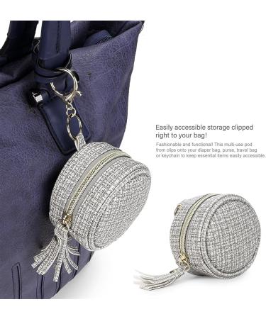 Bexdug Pacifier Bag | Diaper Bag Pacifier Holder with Locking Key & Storage Pod | Light Gray - Buy Online on GoSupps.com