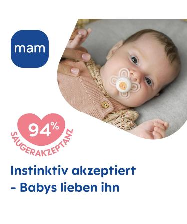 MAM Perfect Start Pacifier Set for Newborns | 0-2 Months | Organic & Eco-Friendly Silicone | Includes Pacifier Box | Bee & Snail Design - Buy Online on GoSupps.com