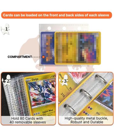 Pokemon TCG 2-Pocket Mini Binder - Hold 80 Cards with 40 Sleeves - Orange Album - Buy Online on GoSupps.com