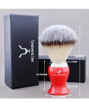 Jag Shaving Men's Shaving Brush - Synthetic Silvertip Ergonomic Red Design | Premium Quality for a Perfect Shave - Buy Online on GoSupps.com