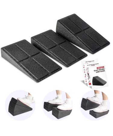 Slant Board Calf Stretcher, 3 Pcs Foot Stretcher Incline Board for Plantar Fasciitis Physical Therapy Equipment, Adjustable Foam Slant Board Wedge Great for Exercises, Squats and Calf Stretching