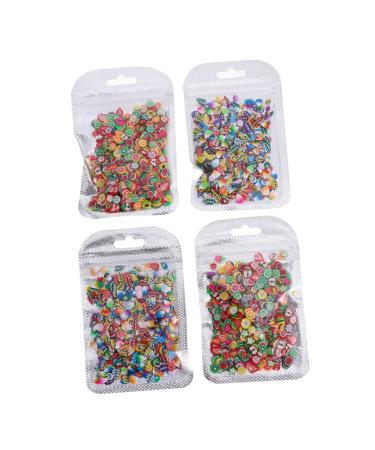 Mipcase 4 Packs Nail Art Polymer Clay Nail Art Craft Appliques Embellishments Craft Making Beads Diy Nail Decoration Supplies Nail Decorations for Nail Art Resin Fruit 3d Suite