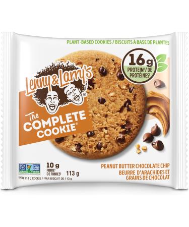 Lenny & Larry's The Complete Cookie Peanut Butter Chocolate Chip 16g Plant Protein Certified Vegan Non-GMO 4 Ounce Cookie (Pack of 12) - Buy Online on GoSupps.com