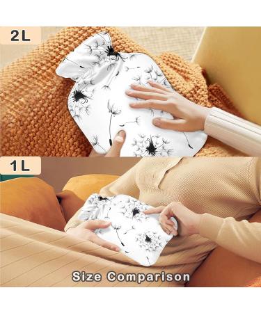 NAANLE 2L Hot Water Bottle with Dandelion Cover - Pain Relief for Menstrual Cramps & Heat Therapy - Buy Online on GoSupps.com