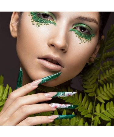 240 Extra Long Stiletto False Nails - Clear Oval Shape for Women and Girls | DIY Nail Salon Performances - Black & Transparent Color - Buy Online on GoSupps.com