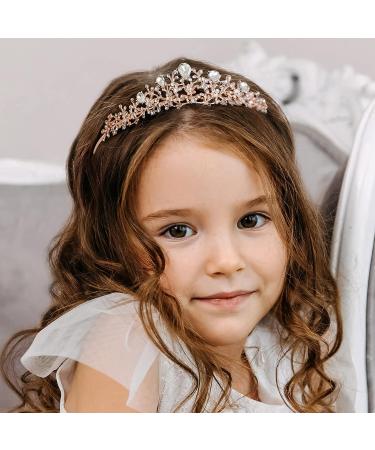 AW BRIDAL Rose Gold Multi-Colored Wedding Tiara for Women - Crystal Princess Crown for Bride, Prom and Parties - Buy Online on GoSupps.com