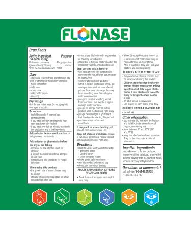 Flonase Allergy Relief Nasal Spray 24 Hour Non Drowsy Allergy Medicine Metered Nasal Spray - 60 Sprays 0.34 Fl Oz (Pack of 1) Spray - Buy Online on GoSupps.com