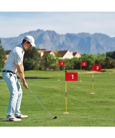 Mini Golf Flagsticks Set - 3 Feet Portable Glass Fiber, Numbered 1-4 Flags, for Kids, Yard & Backyard Golf Course - Putting Green Cups Included - Buy Online on GoSupps.com