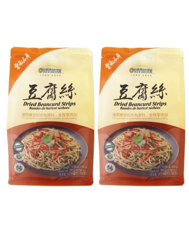 ONTRUE Dried Beancurd Srtips, Great Tofu, Soybean Noodle, Satisfied For Vegan, Good Source Of Protein, Non-Gmo, No Extra Adding, 10.58 Oz(pack of 2)