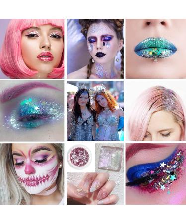 12 Colors Glow in The Dark Face and Body Glitter for Women - Self-Adhesive UV Black Light Makeup Chunky and Fine Glitter for Halloween, Festival, and Crafts - Buy Online on GoSupps.com