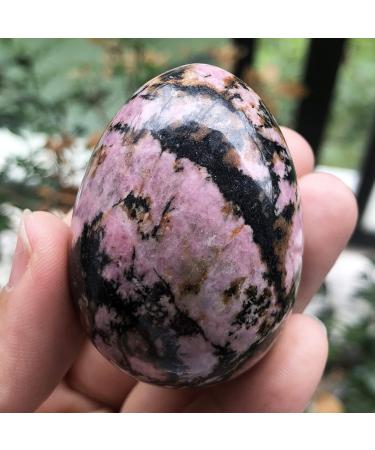 Shop Ladeukoi Stone Egg Figurines - Polished Rhodonite Healing Crystal Easter Eggs with Wooden Stand 45mm Tall - Perfect Decorative Balls for Wellness & Home D cor - Buy Online on GoSupps.com