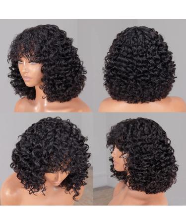 LuvMe Hair 12 Curly Wig with Bangs- Short Human Hair Wigs for Black Women - Buy Online on GoSupps.com