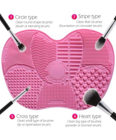 Silicone Makeup Brush Cleaning Mat - Pink | Fast International Shipping & Easy Cleaning Solutions - Buy Online on GoSupps.com