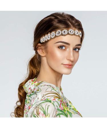 WILLBOND Rhinestone Beaded Headbands - Set of 10 | Elegant Lace Handmade Headwraps for Girls and Women | Vintage Crystal Hairbands | Hair Accessories - Buy Online on GoSupps.com