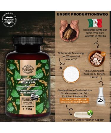 Buy High Dose Yams Root Capsules - 1000mg (10:1 Extract) - 180 Caps with 20% Diosgenin | International Shipping - Scheunengut  - Buy Online on GoSupps.com