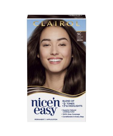 Clairol Nice'n Easy Permanent Hair Dye  5C Medium Cool Brown Hair Color  Pack of 1 5C Medium Cool Brown 6.26 Fl Oz (Pack of 1) - Buy Online on GoSupps.com