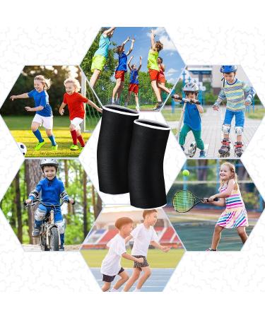 Kids Knee Brace Support - 2 Pairs Patella Compression Sleeves for Boys & Girls | Volleyball, Basketball, Gymnastics | Blue & Black - Buy Online on GoSupps.com