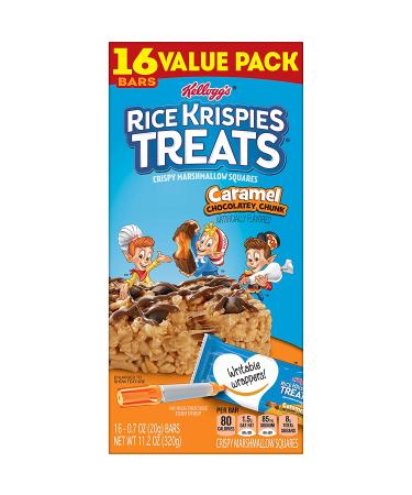 Rice Krispies Treats Caramel Chocolatey Chunk Snack Bars - 16 Bars, 11.2oz Box for Kids School Lunch - Value Pack - Buy Online on GoSupps.com