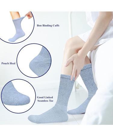 Buy Diabetic Socks - Non-Binding Cushion Crew Socks for Men & Women | 3 & 12 Pairs in White Black Grey - Size 10-13 - Buy Online on GoSupps.com