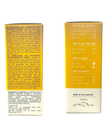 Skincyclopedia Facial Serum Treatment Pure Vitamin C Face Serum +3 Hydrogel Eye Pads Brightener Dark Spot Reducer Boosts Natural Collagen Improves Skin Bumpy Texture Oil Control - Buy Online on GoSupps.com