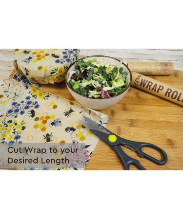 Organic Cotton Beeswax Wrap Roll | Extra Long & Easy to Use | Sustainable Reusable Food Wrap for Sandwiches | Beeswax Wrap Roll from Bees wax - Buy Online on GoSupps.com