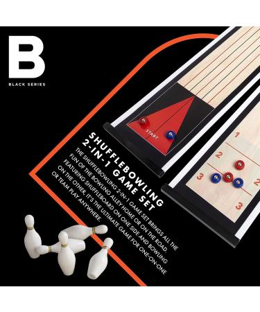 BLACK SERIES Tabletop Shuffleboard and Bowling 2 in 1 Set - Roll-Up Game Board - Buy Online on GoSupps.com