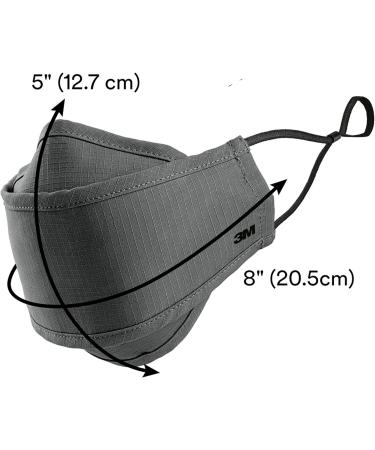 3M Daily Face Mask 5 Pack Gray - Reusable Washable Lightweight Cotton Fabric with Adjustable Ear Loops - Buy Online on GoSupps.com