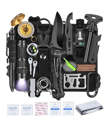 35 in 1 Survival Kit, Gifts for Dad Men Husband, Powerful Survival Gear and Equipment, Birthday Gifts for Him Teen Boy Boyfriend, Upgraded Cool Gadgets for Camping, Hiking, Hunting, Fishing