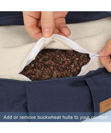 FelizMax Crescent Zafu Meditation Pillow with Zippered Organic Cotton Cover - Large Sky Blue - Buy Online on GoSupps.com