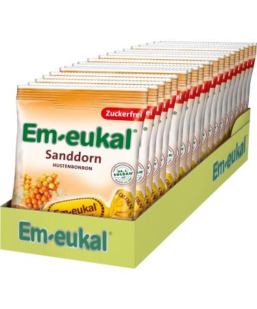Buy Em-eukal Sea Buckthorn Cough Drops - Sugar-Free Lactose-Free with Vitamin C - 20x75g | International Shipping Available - Buy Online on GoSupps.com