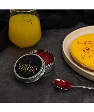 Saffron Threads by Golden Tower - Pure Red Saffron Strands - Premium Grade 1.0 Grams, Ideal for Paella, Chicken Curry, Tea & More - Buy Online on GoSupps.com