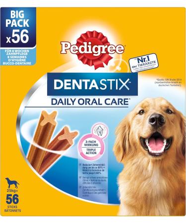 Pedigree Dentastix Daily Oral Care for Large Dogs (25kg+) 56 Pieces - Chicken & Beef Dog Treats for Healthy Teeth - Buy Online on GoSupps.com