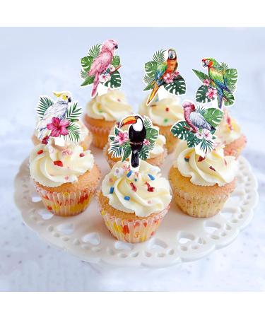 Blumomon 24-Piece Birds & Animals Cupcake Toppers - Parrot Picks & Cake Decorations for Kids' Birthday Parties - Buy Online on GoSupps.com