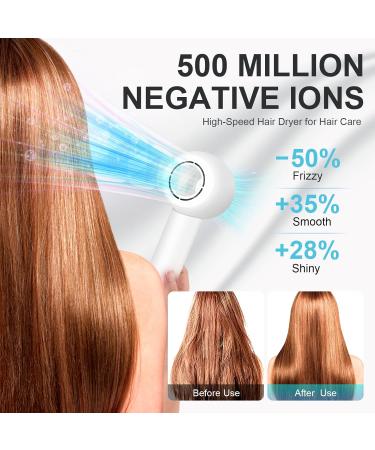 High Speed Hair Dryer - 160 000 RPM Brushless Motor 500 Million Negative Ions Lightweight & Low Noise Travel Blow Dryer in Ivory White - Buy Online on GoSupps.com
